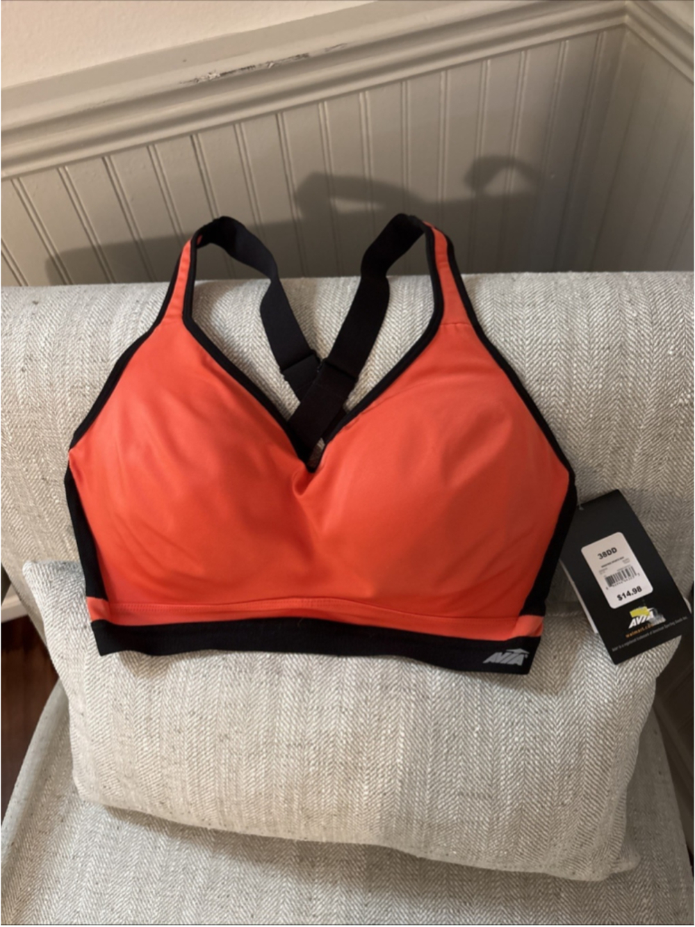 AVIA Orange Wired Sports Bra Crisscrossed 38DD